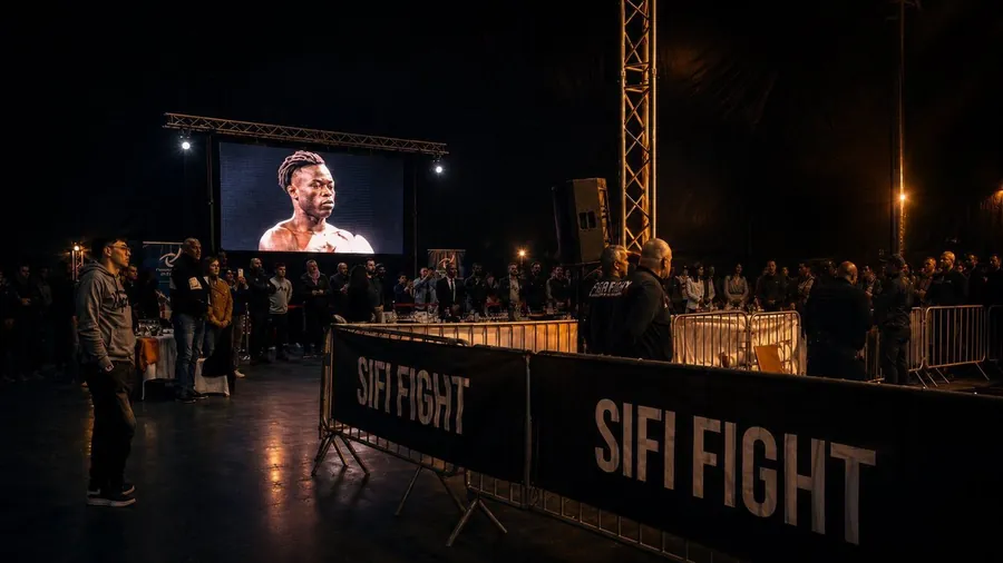 Gala de combat SIFI Fight, structure autour du ring, écran géant et public